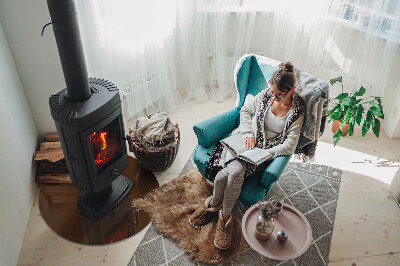 Plaque verre devant cheminée Couleur marron