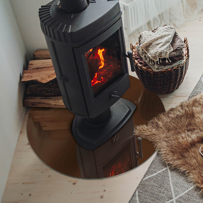 Plaque verre devant cheminée Couleur marron