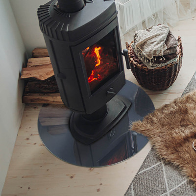 Plaque verre devant cheminée Couleur bleu foncé