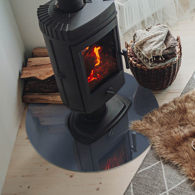 Plaque verre devant cheminée Couleur bleu foncé