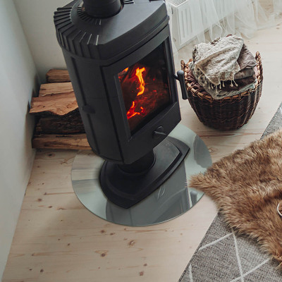 Plaque verre devant cheminée Couleur vert clair