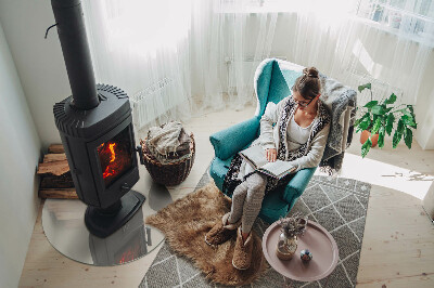 Plaque verre devant cheminée Couleur crème claire