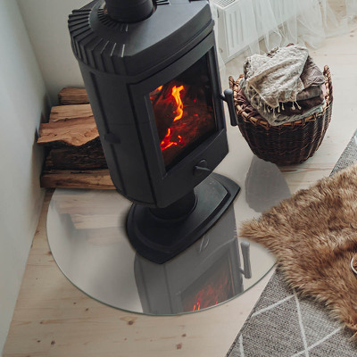 Plaque verre devant cheminée Couleur crème claire