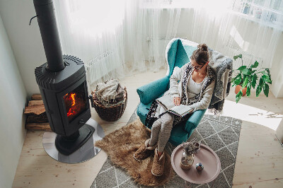 Plaque verre devant cheminée Couleur gris clair