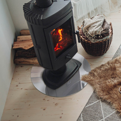 Plaque verre devant cheminée Couleur gris clair