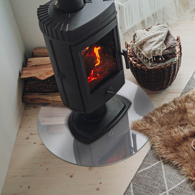 Plaque verre devant cheminée Couleur gris clair