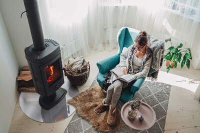 Plaque verre devant cheminée Couleur gris clair