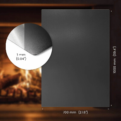 Plaque sous poêle Rectangulaire acier noir