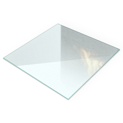 Plaque verre pour poêle Rectangulaire semi-transparente