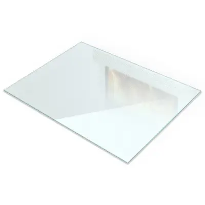 Plaque de protection rectangulaire semi-transparente pour poêle