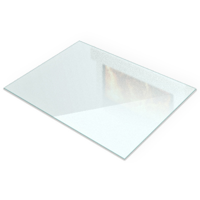 Plaque verre pour poêle Rectangulaire semi-transparente