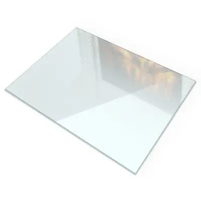 Plaque de protection rectangulaire semi-transparente pour poêle