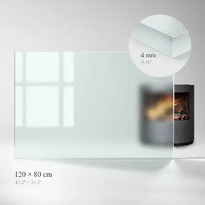 Plaque de protection rectangulaire semi-transparente pour poêle
