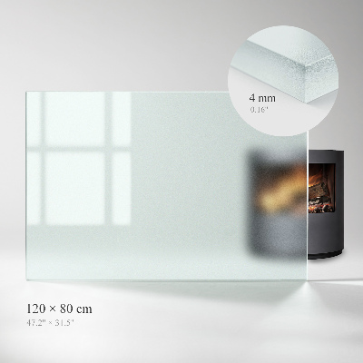 Plaque verre pour poêle Rectangulaire semi-transparente