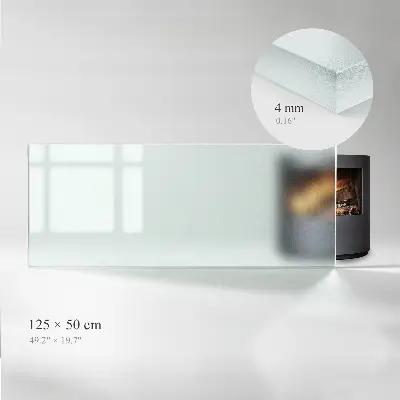 Plaque de protection rectangulaire semi-transparente pour poêle
