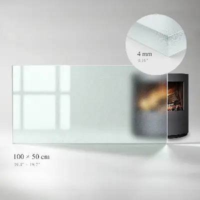 Plaque de protection rectangulaire semi-transparente pour poêle