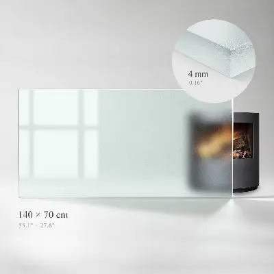 Plaque de protection rectangulaire semi-transparente pour poêle