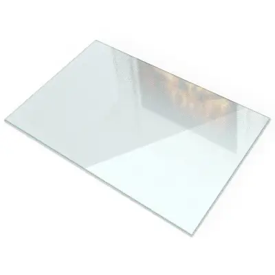Plaque de protection rectangulaire semi-transparente pour poêle