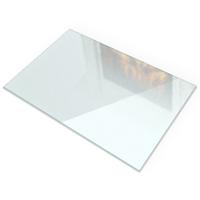 Plaque verre pour poêle Rectangulaire semi-transparente