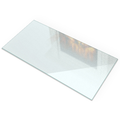 Plaque verre pour poêle Rectangulaire semi-transparente