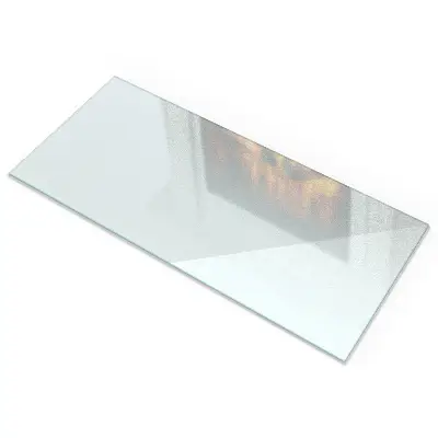 Plaque de protection rectangulaire semi-transparente pour poêle