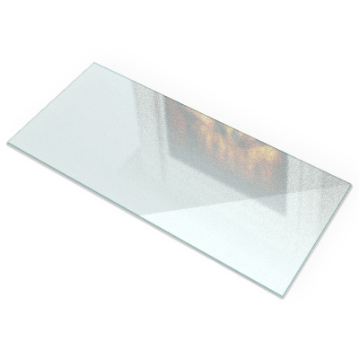 Plaque verre pour poêle Rectangulaire semi-transparente