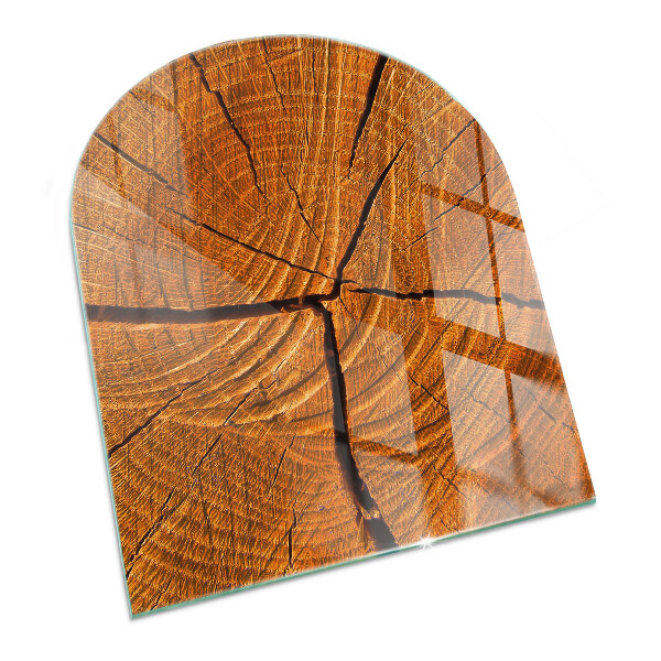Vitre sous poêle à bois Coupe transversale des cernes des arbres dans un style réaliste
