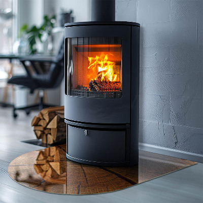 Vitre sous poêle à bois Coupe transversale des cernes des arbres dans un style réaliste