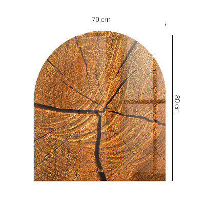 Vitre sous poêle à bois Coupe transversale des cernes des arbres dans un style réaliste