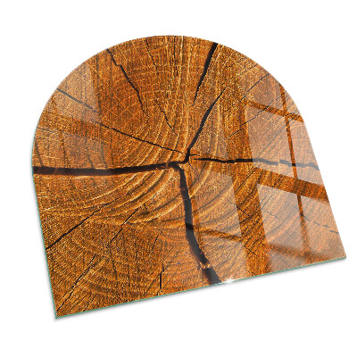 Vitre sous poêle à bois Coupe transversale des cernes des arbres dans un style réaliste