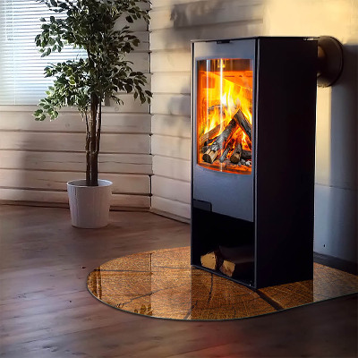Vitre sous poêle à bois Coupe transversale des cernes des arbres dans un style réaliste