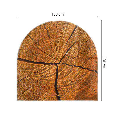 Vitre sous poêle à bois Coupe transversale des cernes des arbres dans un style réaliste