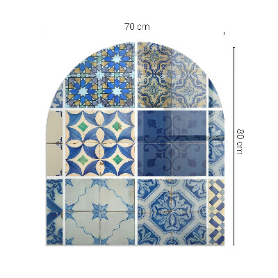 Vitre sous poêle à bois Motif de carreaux de céramique