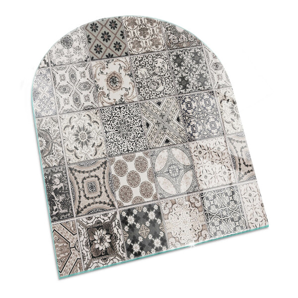 Vitre sous poêle à bois Motifs de carreaux décoratifs
