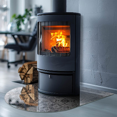 Vitre sous poêle à bois Motifs de carreaux décoratifs