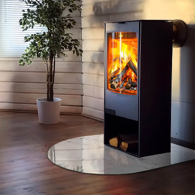 Vitre sous poêle à bois Motif en marbre avec des veines subtiles