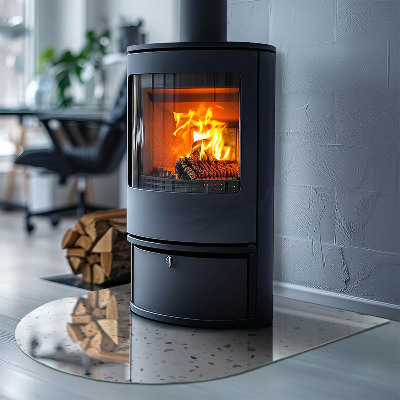 Vitre sous poêle à bois Petites figures dans un arrangement dynamique