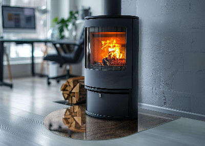 Vitre sous poêle à bois Motif de forêt rustique