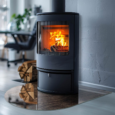 Vitre sous poêle à bois Motif de forêt rustique