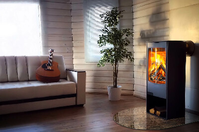Vitre sous poêle à bois Motif de forêt rustique