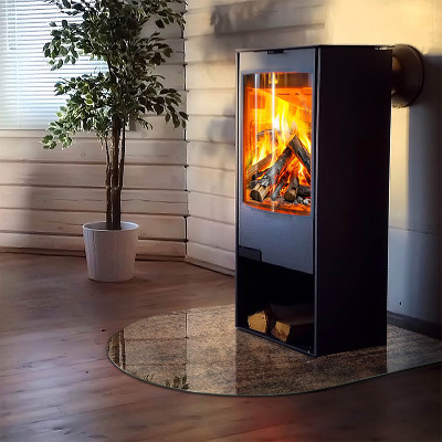 Vitre sous poêle à bois Motif de forêt rustique