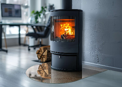 Vitre sous poêle à bois Motif inspiré de la pierre