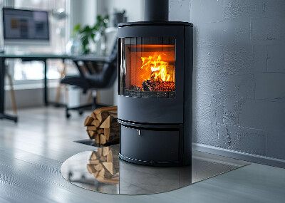Vitre sous poêle à bois Motifs en marbre dans la structure