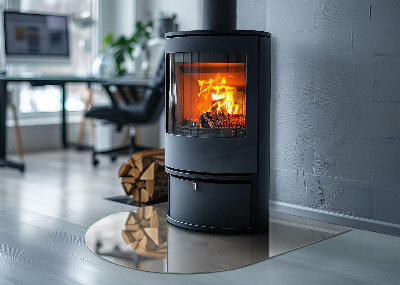 Vitre sous poêle à bois Motif imitant la pierre naturelle