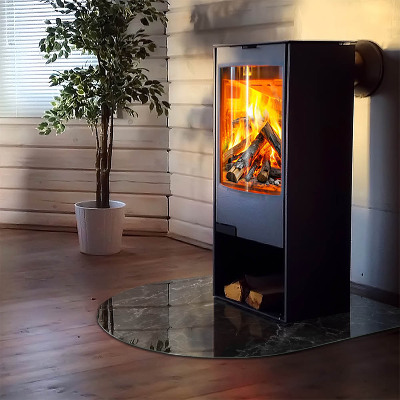 Vitre sous poêle à bois Motif de marbre sophistiqué