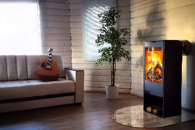 Vitre sous poêle à bois Style géométrique en bois