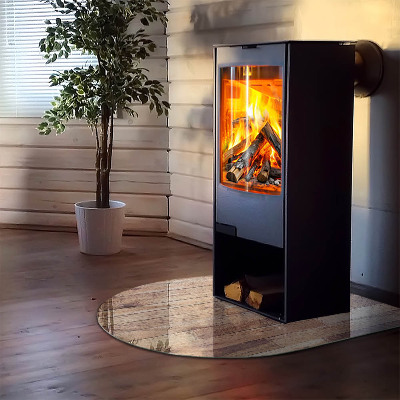 Vitre sous poêle à bois Style géométrique en bois