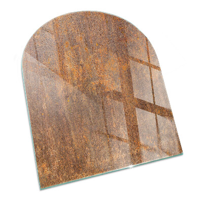Vitre sous poêle à bois Motif de rouille sur fond d'acier