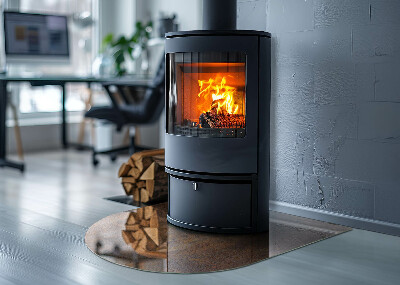 Vitre sous poêle à bois Motif de rouille sur fond d'acier