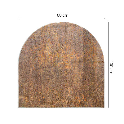 Vitre sous poêle à bois Motif de rouille sur fond d'acier